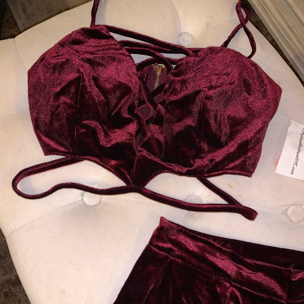 Mystique two piece velvet set